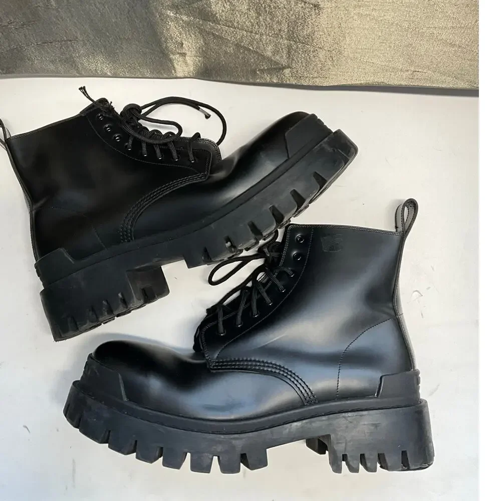Balenciaga Combat Strike leather combat boots